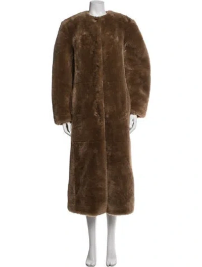 Pre-owned Stand Studio Faux Fur Faux Fur Coat In Brown