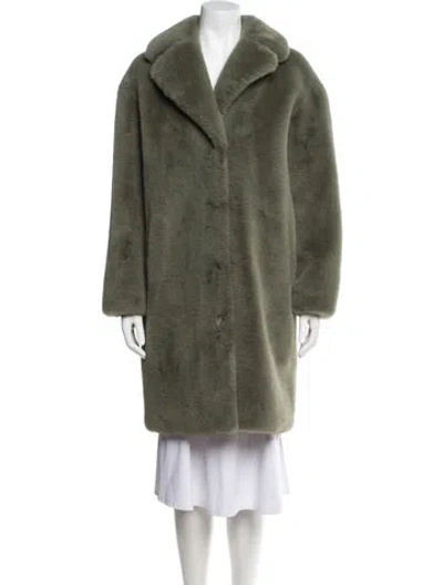 Pre-owned Stand Studio Faux Fur Faux Fur Coat In Green