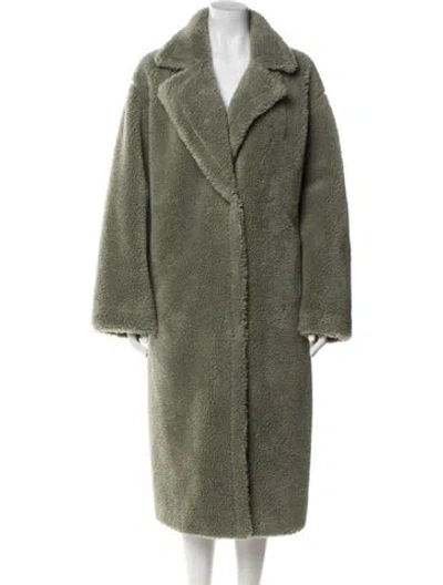 Pre-owned Stand Studio Faux Fur Faux Fur Coat In Green