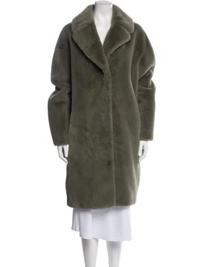 Pre-owned Stand Studio Faux Fur Faux Fur Coat In Green