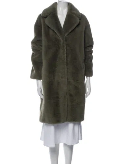 Pre-owned Stand Studio Faux Fur Faux Fur Coat In Green
