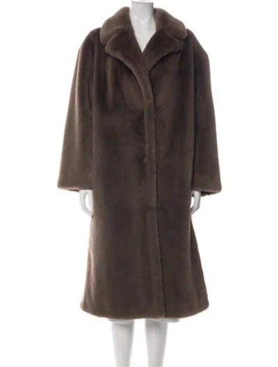 Pre-owned Stand Studio Faux Fur Faux Fur Coat In Green