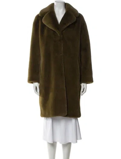 Pre-owned Stand Studio Faux Fur Faux Fur Coat In Green