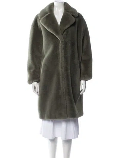 Pre-owned Stand Studio Faux Fur Faux Fur Coat In Green