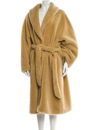 Pre-owned Stand Studio Faux Fur Faux Fur Coat In Neutral