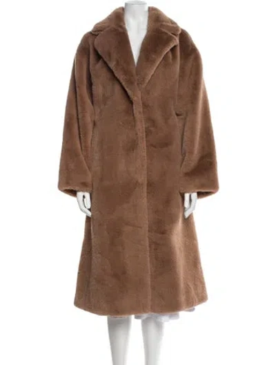Pre-owned Stand Studio Faux Fur Faux Fur Coat In Neutral