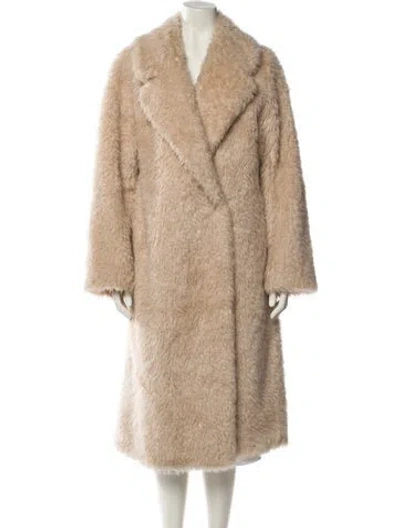 Pre-owned Stand Studio Faux Fur Faux Fur Coat In Neutral