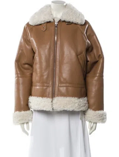 Pre-owned Stand Studio Faux Fur Faux Fur Coat In Neutral