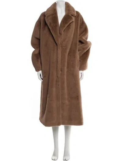 Pre-owned Stand Studio Faux Fur Faux Fur Coat In Neutral