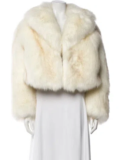 Pre-owned Stand Studio Faux Fur Faux Fur Coat In Neutral