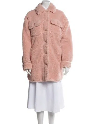 Pre-owned Stand Studio Faux Fur Faux Fur Coat In Pink