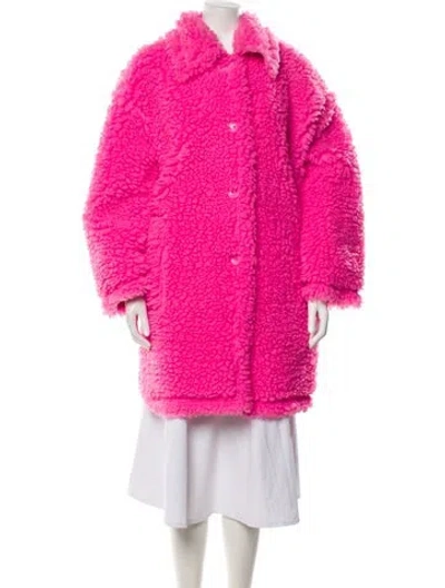 Pre-owned Stand Studio Faux Fur Faux Fur Coat In Pink