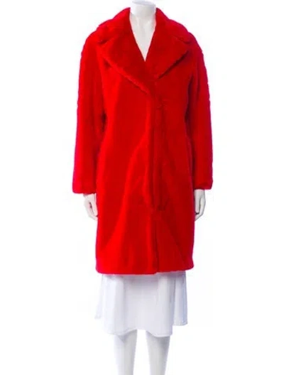 Pre-owned Stand Studio Faux Fur Faux Fur Coat In Red