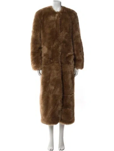 Pre-owned Stand Studio Faux Fur Faux Fur Coat W/ Tags In Neutral