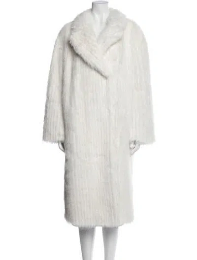 Pre-owned Stand Studio Faux Fur Faux Fur Coat In White