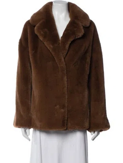 Pre-owned Stand Studio Faux Fur Faux Fur Jacket In Brown