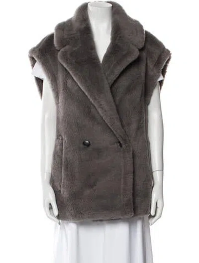 Pre-owned Stand Studio Faux Fur Faux Fur Jacket In Gray