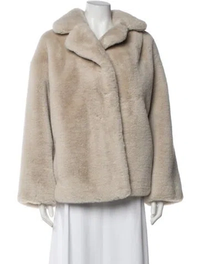 Pre-owned Stand Studio Faux Fur Faux Fur Jacket In Gray
