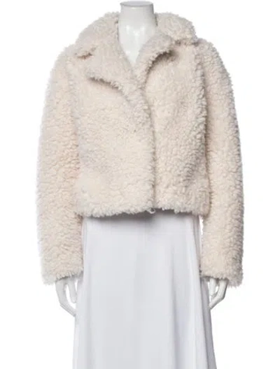 Pre-owned Stand Studio Faux Fur Faux Fur Jacket In Neutrals
