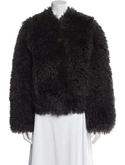 Pre-owned Stand Studio Faux Fur Faux Fur Jacket W/ Tags In Black