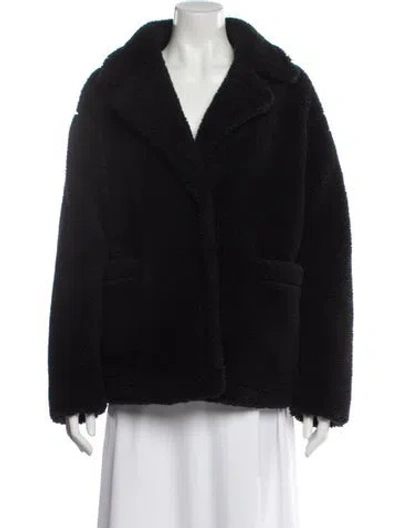 Pre-owned Stand Studio Faux Fur Fur Jacket In Black
