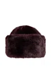 Stand Studio Faux Fur Hat In Burgundy