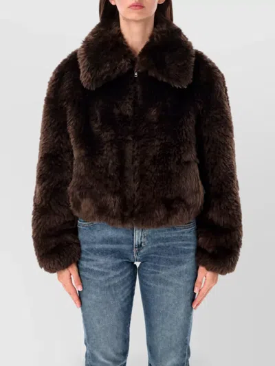 Stand Studio Faux Fur Jacket In Brown