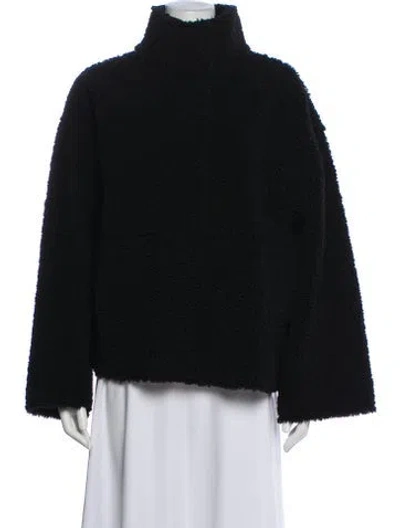 Pre-owned Stand Studio Faux Fur Jacket In Black