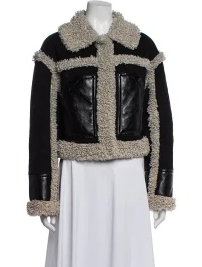 Pre-owned Stand Studio Faux Fur Jacket In Black