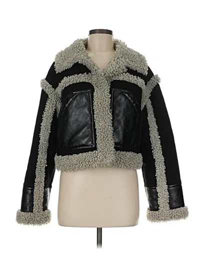 Pre-owned Stand Studio Faux Fur Jacket In Black
