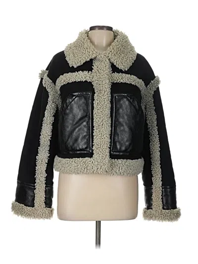 Pre-owned Stand Studio Faux Fur Jacket In Black