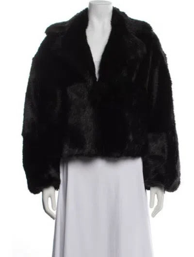 Pre-owned Stand Studio Faux Fur Jacket In Black