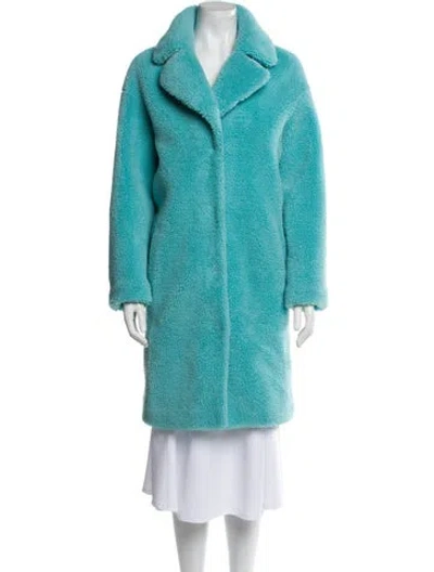 Pre-owned Stand Studio Faux Fur Jacket In Blue