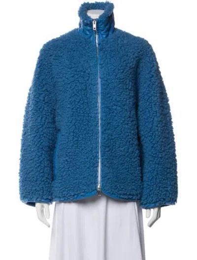 Pre-owned Stand Studio Faux Fur Jacket In Blue