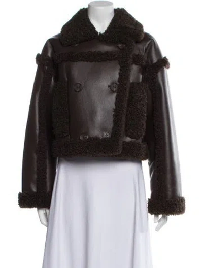 Pre-owned Stand Studio Faux Fur Jacket In Brown