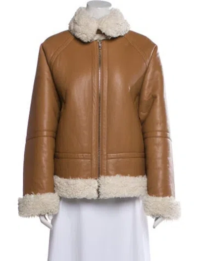 Pre-owned Stand Studio Faux Fur Jacket In Brown