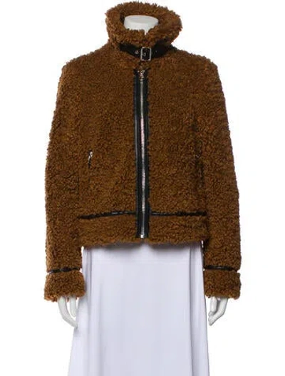 Pre-owned Stand Studio Faux Fur Jacket In Brown