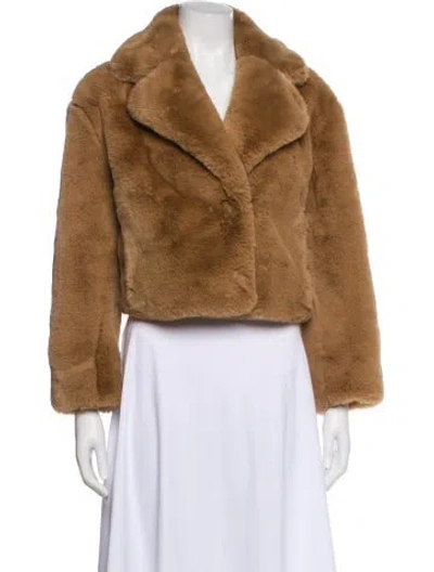 Pre-owned Stand Studio Faux Fur Jacket In Brown