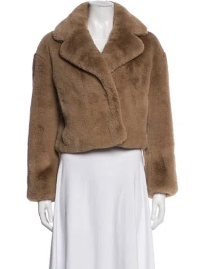 Pre-owned Stand Studio Faux Fur Jacket In Brown