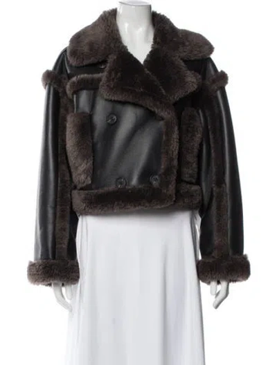 Pre-owned Stand Studio Faux Fur Jacket In Brown