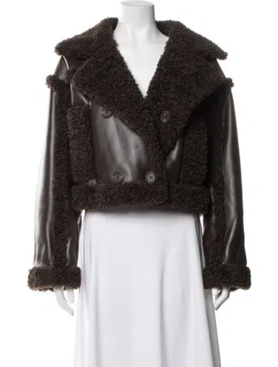 Pre-owned Stand Studio Faux Fur Jacket In Brown