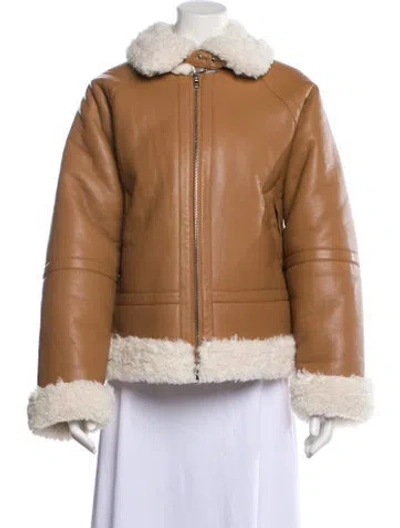 Pre-owned Stand Studio Faux Fur Jacket In Brown