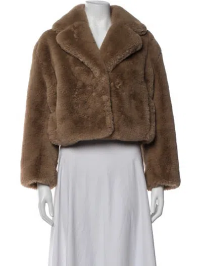 Pre-owned Stand Studio Faux Fur Jacket In Brown