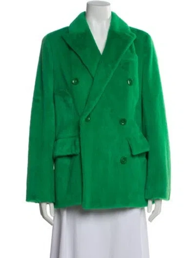Pre-owned Stand Studio Faux Fur Jacket In Green