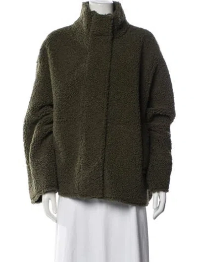 Pre-owned Stand Studio Faux Fur Jacket In Green