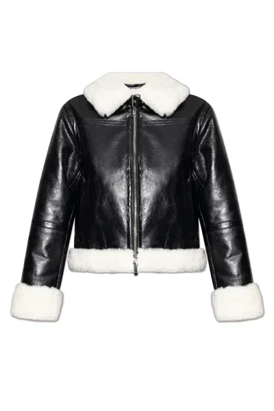 Stand Studio Faux Fur Jacket Lorelle In Nero
