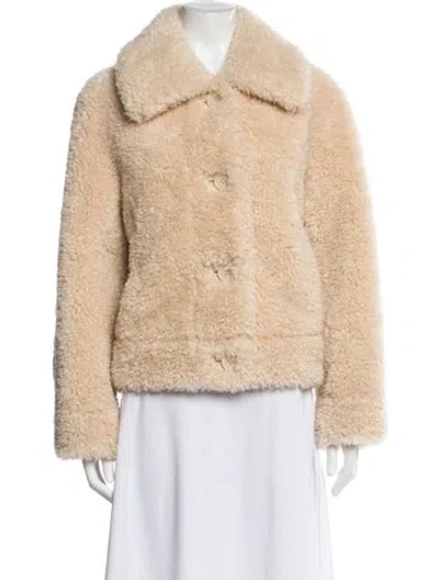 Pre-owned Stand Studio Faux Fur Jacket In Neutral