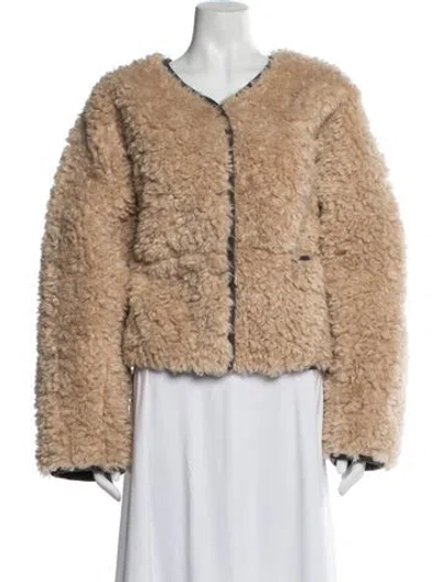 Pre-owned Stand Studio Faux Fur Jacket In Neutral