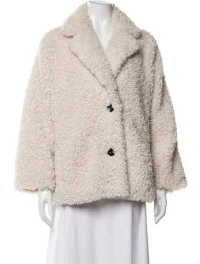 Pre-owned Stand Studio Faux Fur Jacket In Neutrals