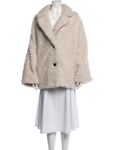Pre-owned Stand Studio Faux Fur Jacket In Neutrals